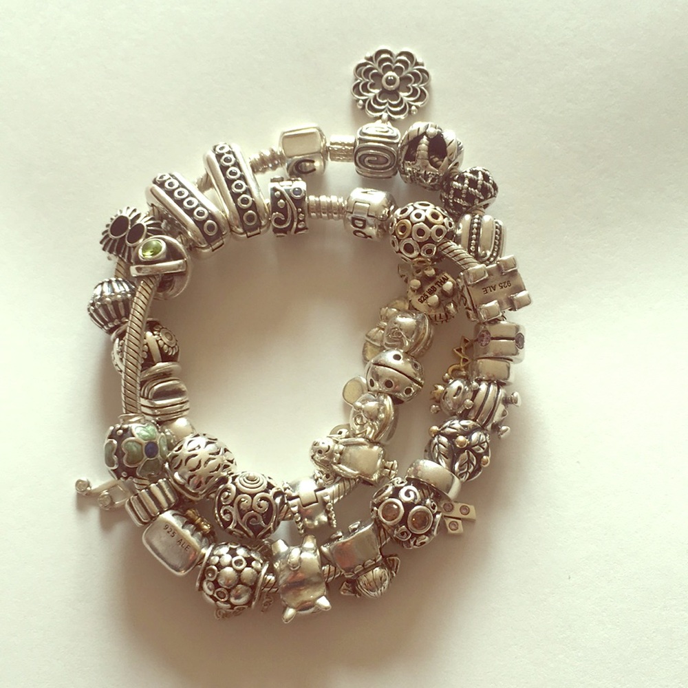 Double strand 35 charms Pandora/Sterling Silver.